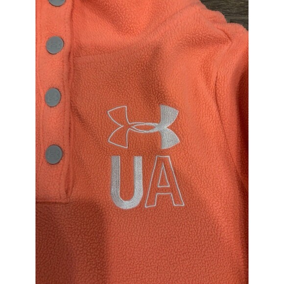 Under Armour Youth Large Fleece Pullover Sweatshirt Neon Orange - Picture 2 of 8